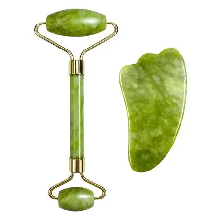 UNIQ Jaderulle Ansigtsrulle Green Quartz med Guasha Sten