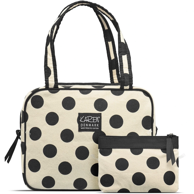 Karen Set ECO Cotton - Beige With Black Dots 10070-95