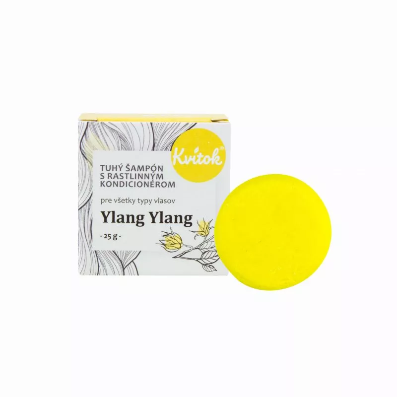 Kvitok Fast shampoo med balsam for lyst hår Ylang Ylang (25 g) - skummer dejligt