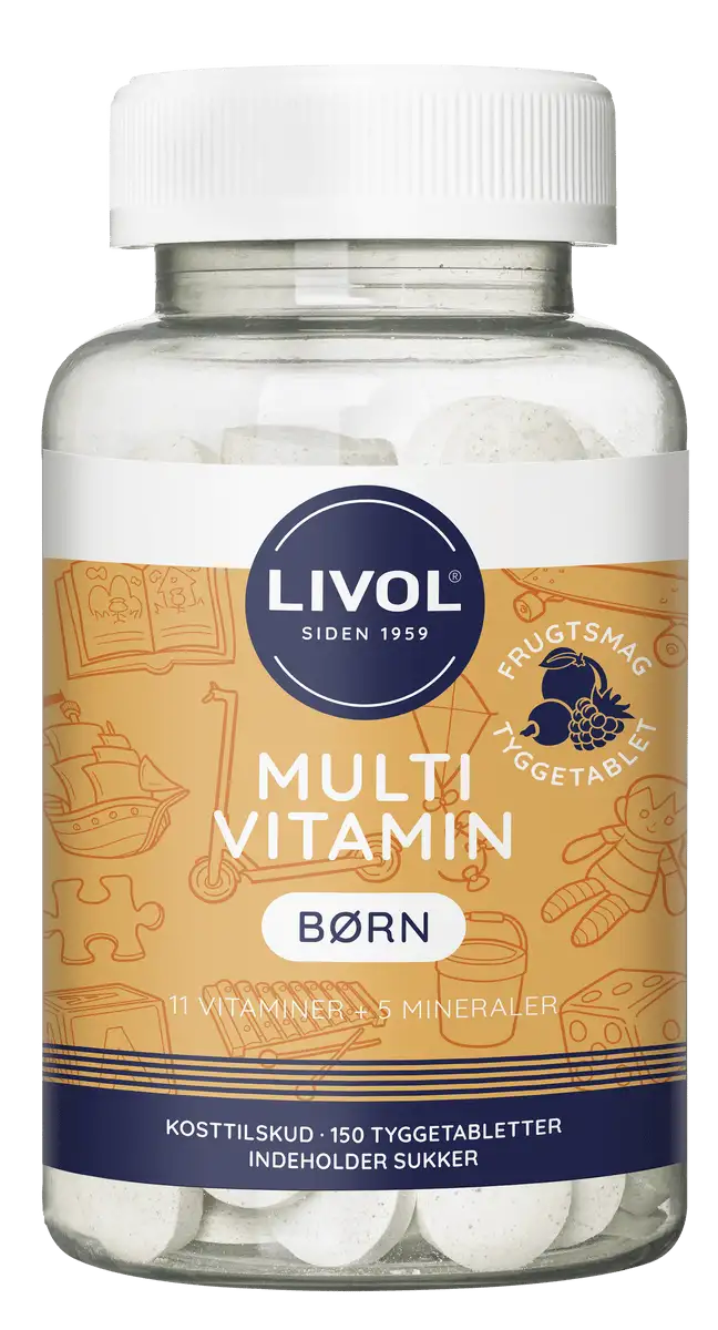 Livol Multivitamin Børn, Frugt - 150 tyggetabl.