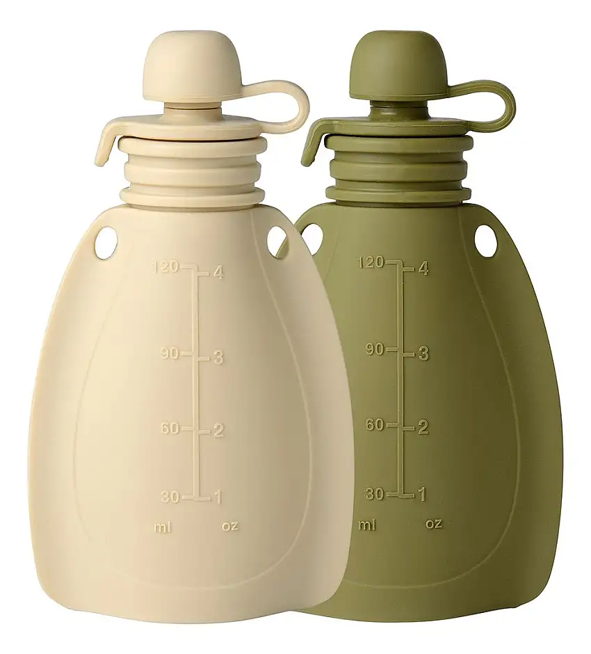 Mininor Smoothieflaske Blød Kanin/Mosgrøn 2 stk. - 120 ml.