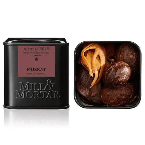 Mill & Mortar - Muskatnød og blomme hel - 45 g.