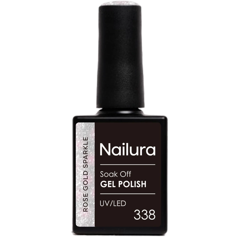 Nailura Gel Polish 10 ml - 338 Rose Gold Sparkle
