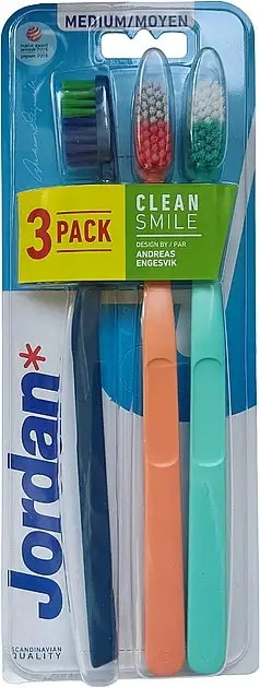 Tandbørste, medium, mørkeblå + orange + turkis 25338698