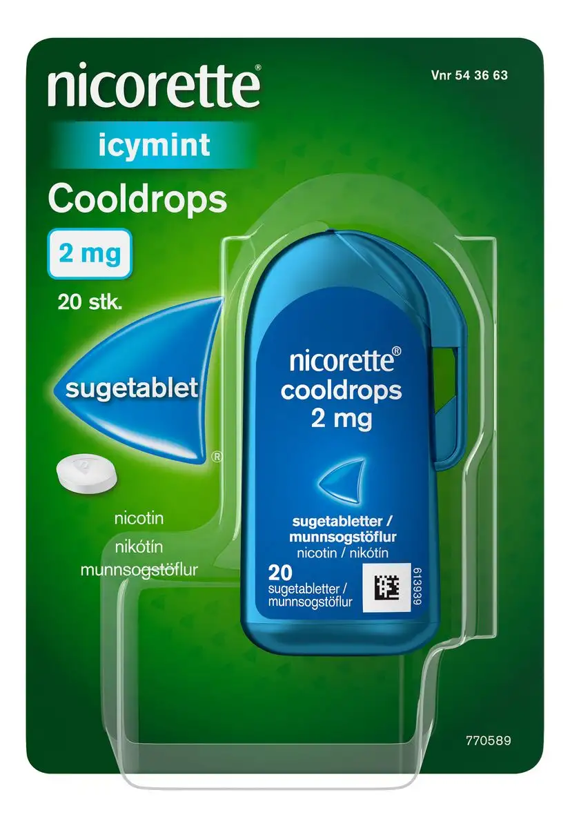 Nicorette Cooldrops Icy mint 2 mg - 20 sugetabletter
