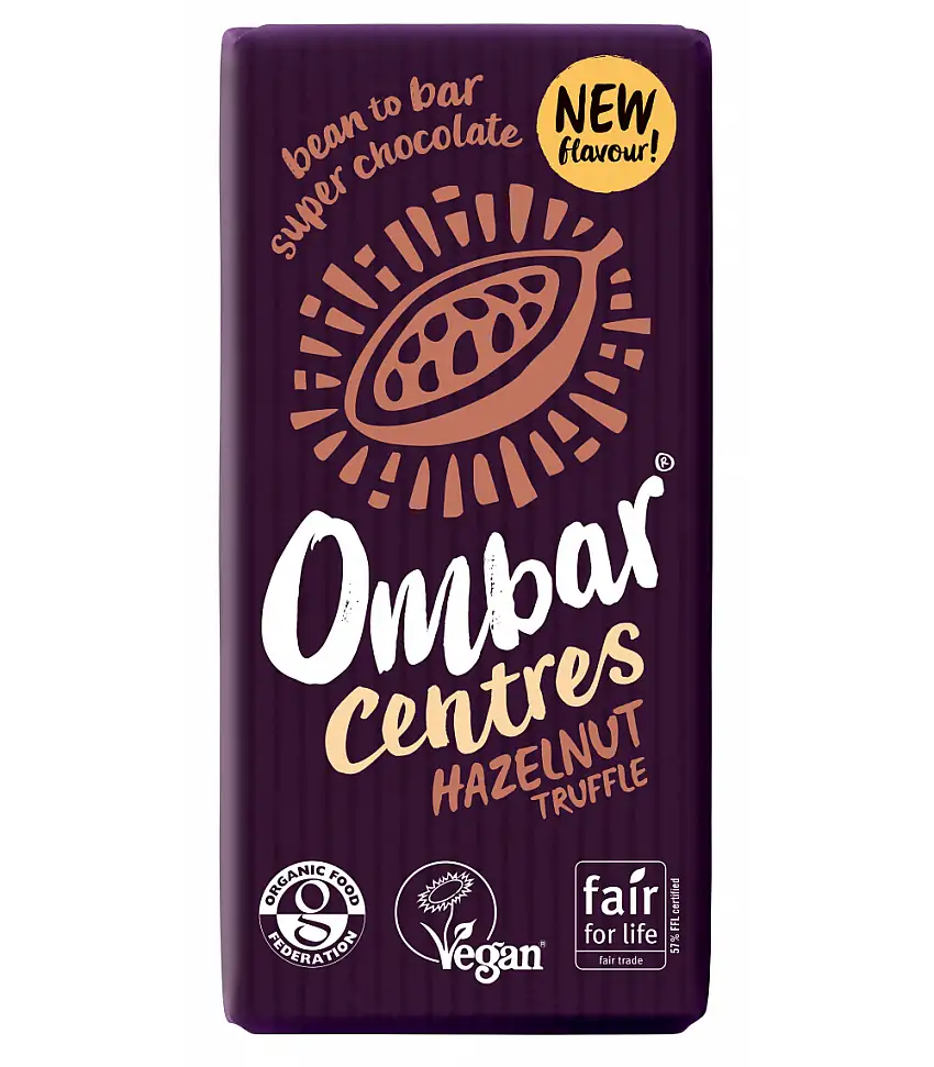 Ombar Hasselnødde Trøffelfyld Ø - 70 g.