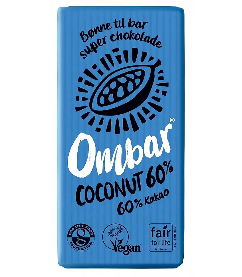 Ombar Kokosnød Bar 60% Ø - 35 g.