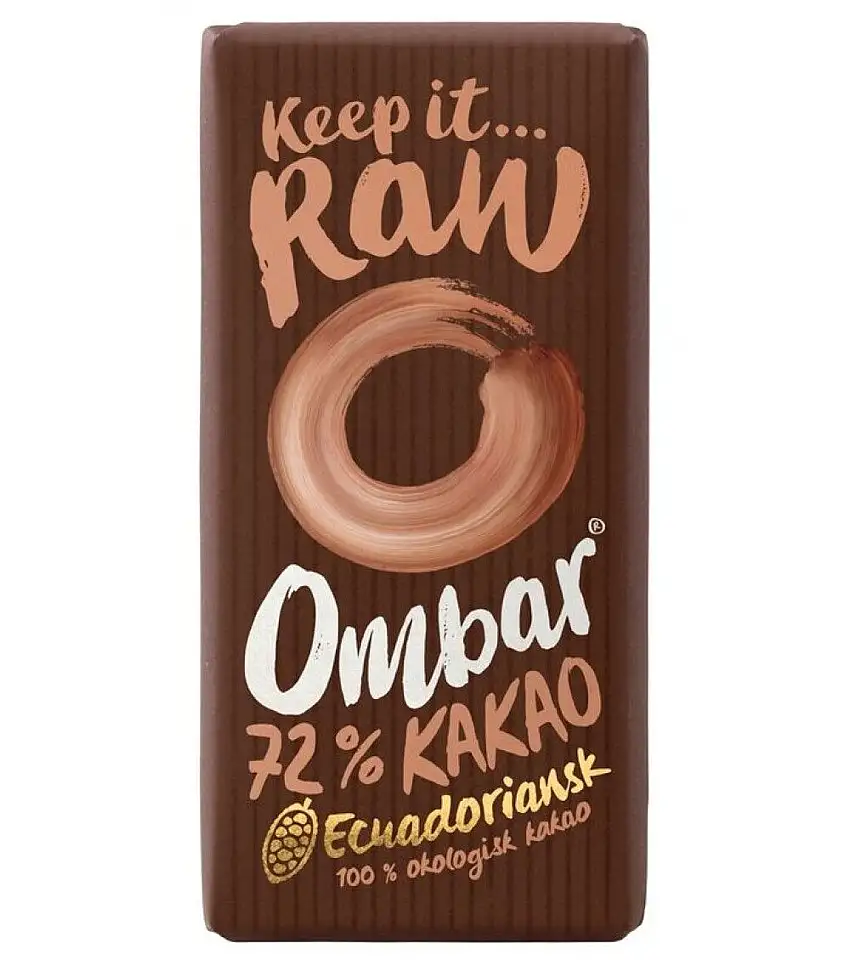 Ombar Mørk Chokolade 72% Ø - 35 g.