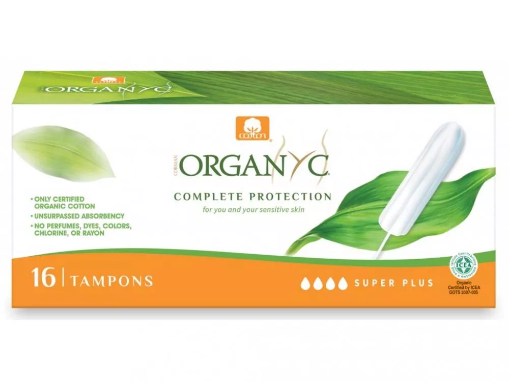 Organyc Tamponer Super Plus (16 stk) - 100% af økologisk bomuld, 4 dråber