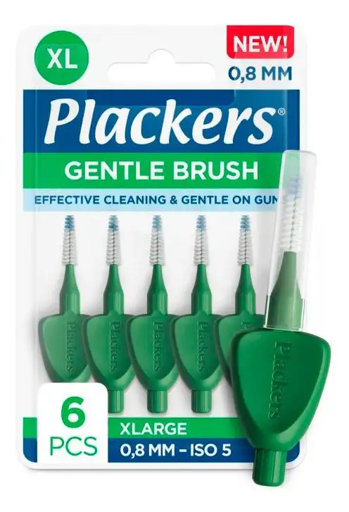Plackers Gentle Brush XL 0,8 mm - 6 stk.