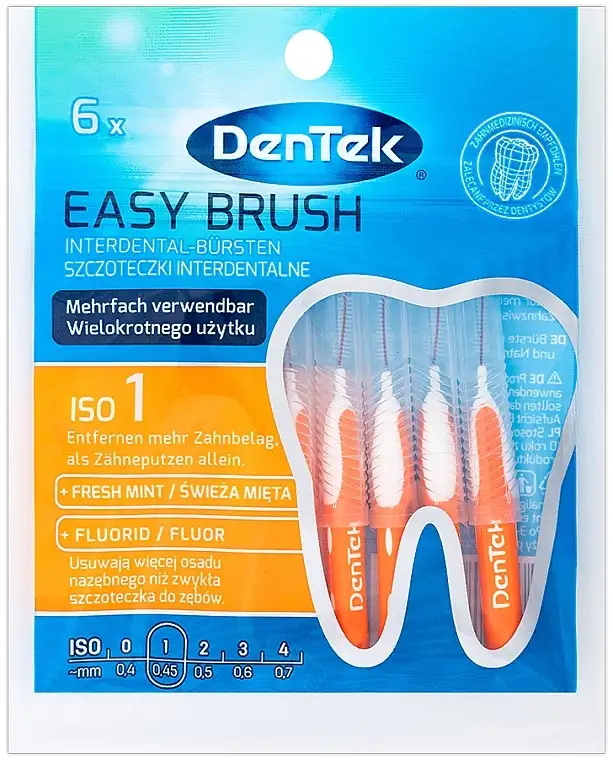 Interdentalbørster, 0,45 mm, Pakke med 6 48775171