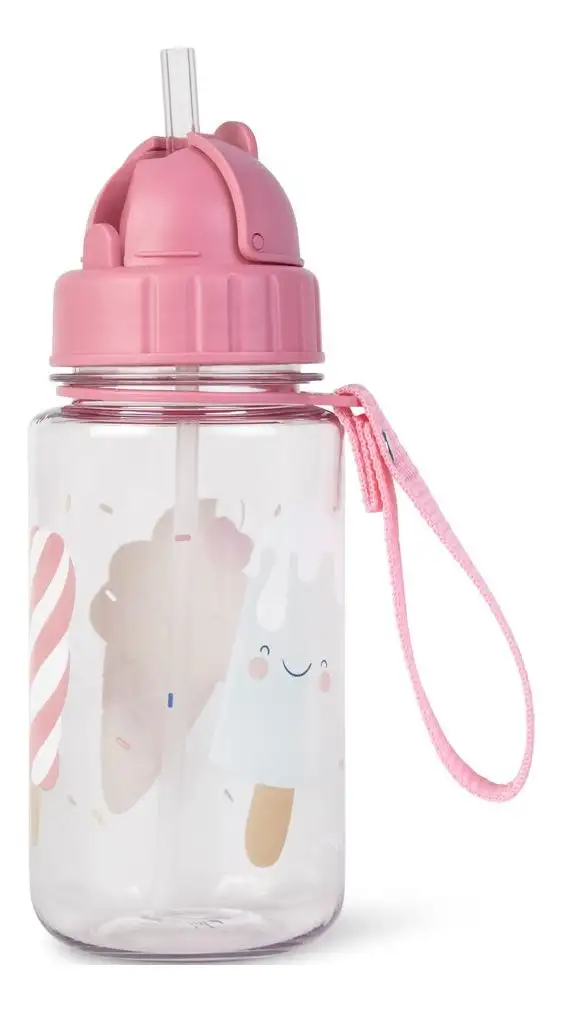 SARO BABY Drikkedunk m. Sugerør - Pink - 1 stk