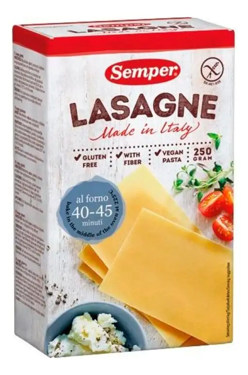 Semper Lasagne Glutenfri - 250 g.
