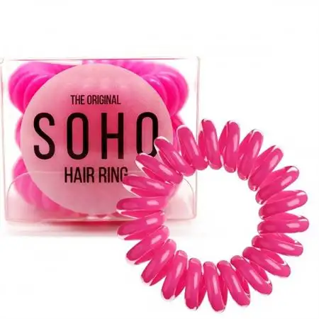 SOHO Spiral Hårelastikker - Pink (3 stk)