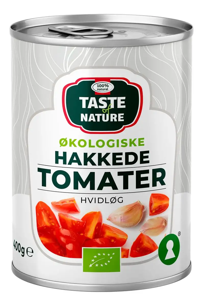 Taste of Nature Hakkede Tomater med hvidløg Ø - 400 g.