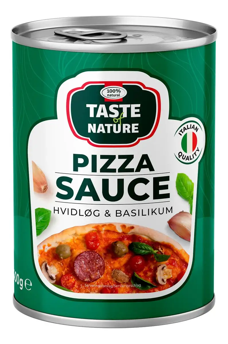 Taste of Nature Pizzasauce med hvidløg og basilikum - 400 g.