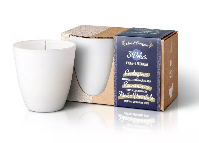 The Greatest Candle in the World Sæt - 1x lys (130 g) + 2x påfyldning - nellike og kanel - lav to ekstra lys derhjemme