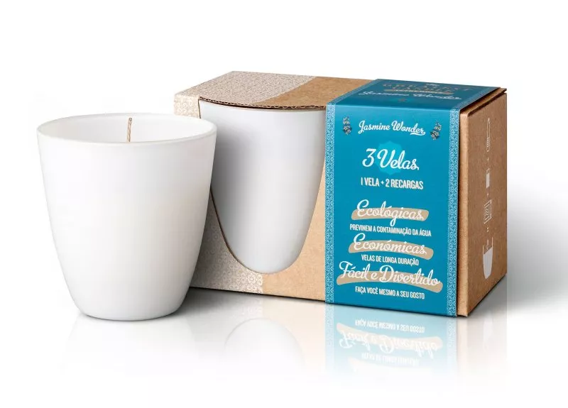 The Greatest Candle in the World Sæt - 1x lys (130 g) + 2x påfyldning - jasmin mirakel - lav to ekstra lys derhjemme