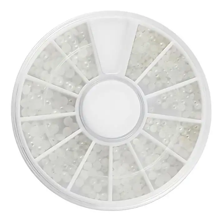 UNIQ Nail Art Gemstone Hvide Perler - 1 stk.