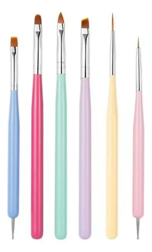 UNIQ Nail art pensler - 6 stk.