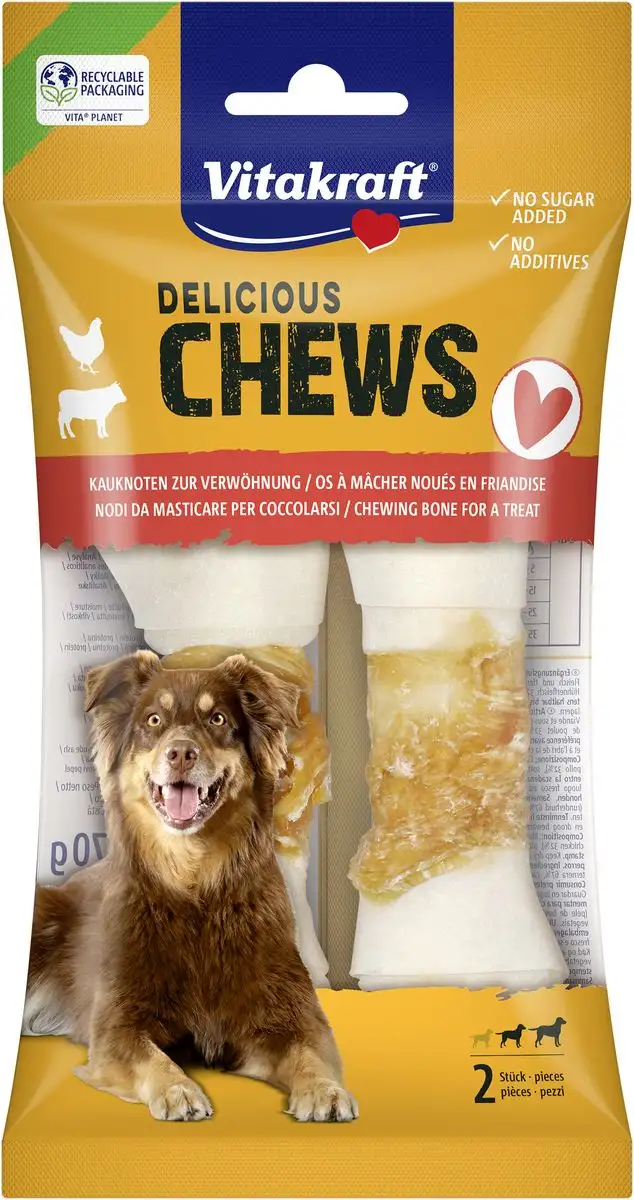 Vitakraft Deli Chews tyggeben med kylling, M - 70 g.