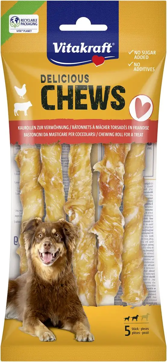 Vitakraft Deli Chews tyggestænger med kylling, M - 5 stk.