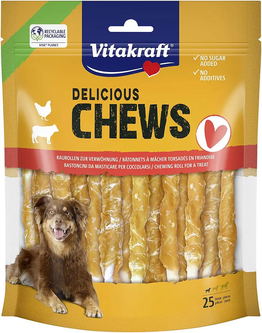 Vitakraft Deli Chews tyggestænger med kylling, S - 300 g.