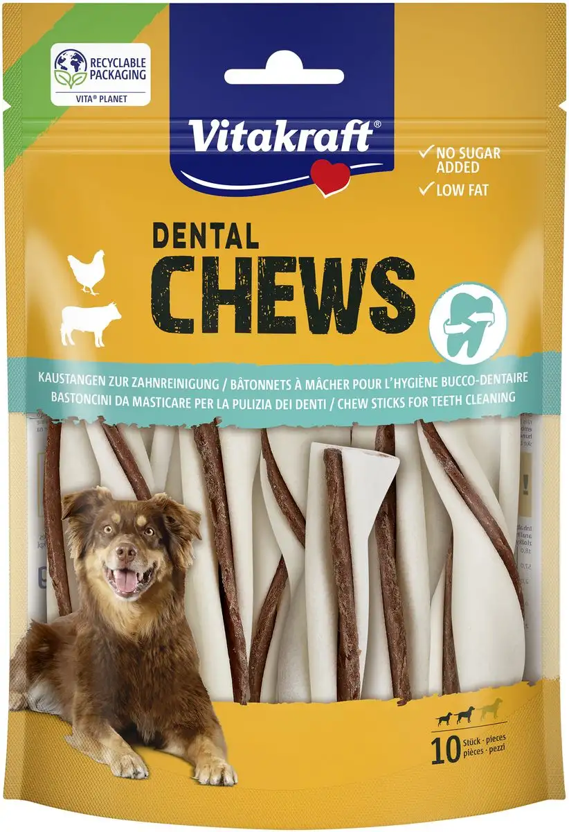 Vitakraft DENTAL CHEWS tyggepinde med kyllingefyld, S - 150 g.