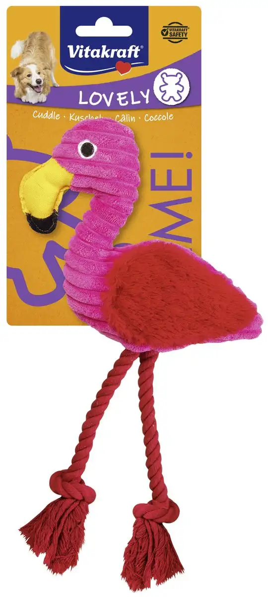 Vitakraft Flamingo, legetøj til hund - 30 cm.