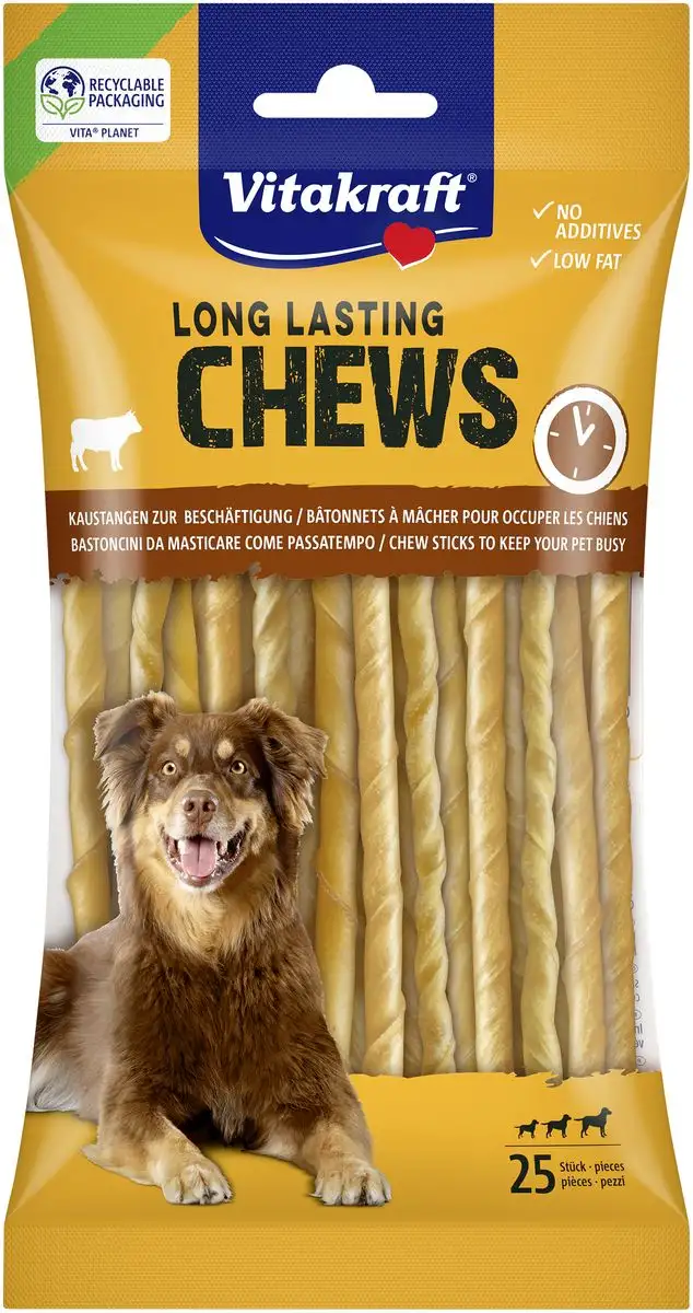 Vitakraft LONG LASTING CHEWS tyggestænger, drejet, 12,5cm - 130 g.