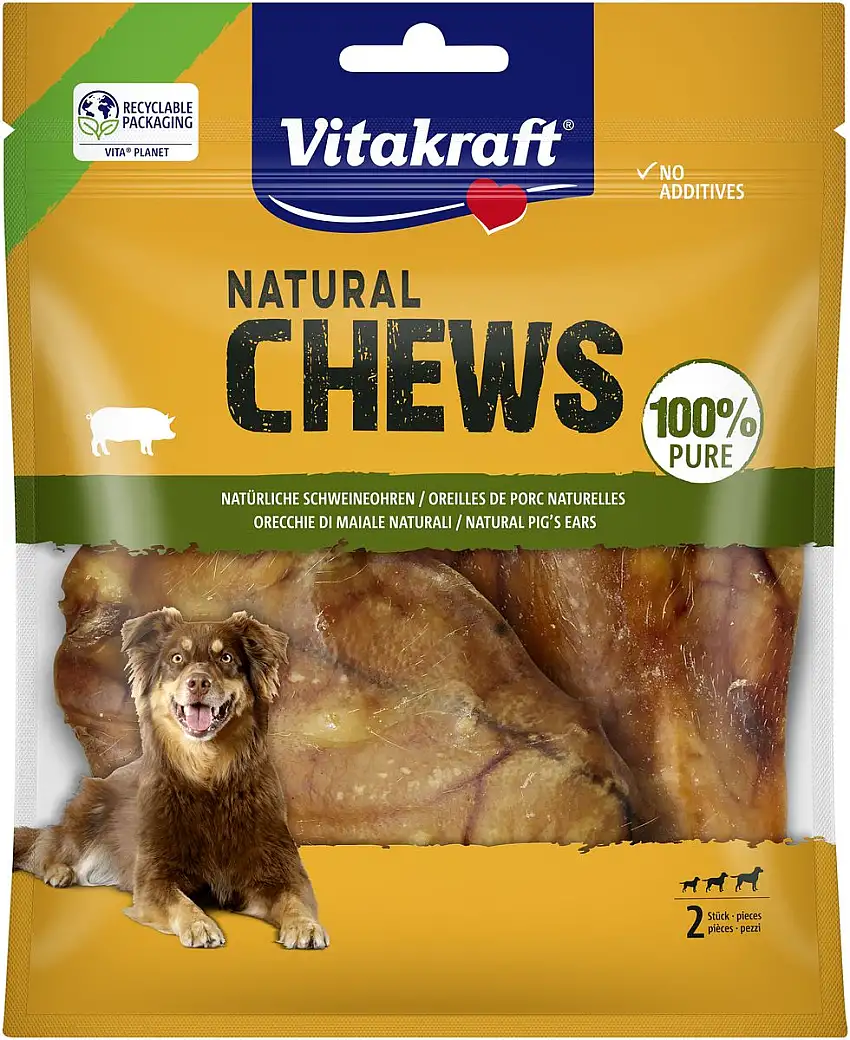 Vitakraft NATURAL CHEWS griseører, tørret - 44 g.