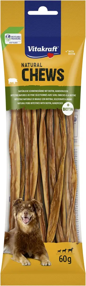 Vitakraft NATURAL CHEWS Hundespaghetti med biotin, tørret - 60 g.