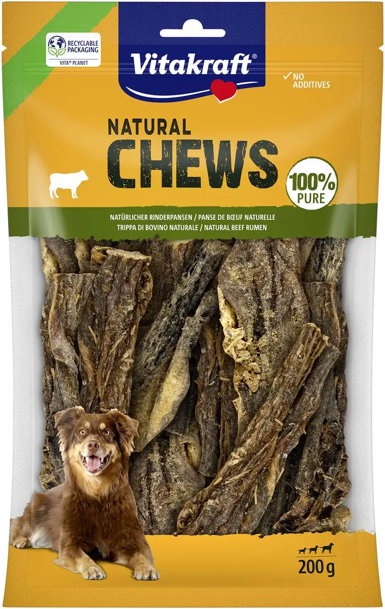 Vitakraft NATURAL CHEWS oksekallun, tørret - 200 g.