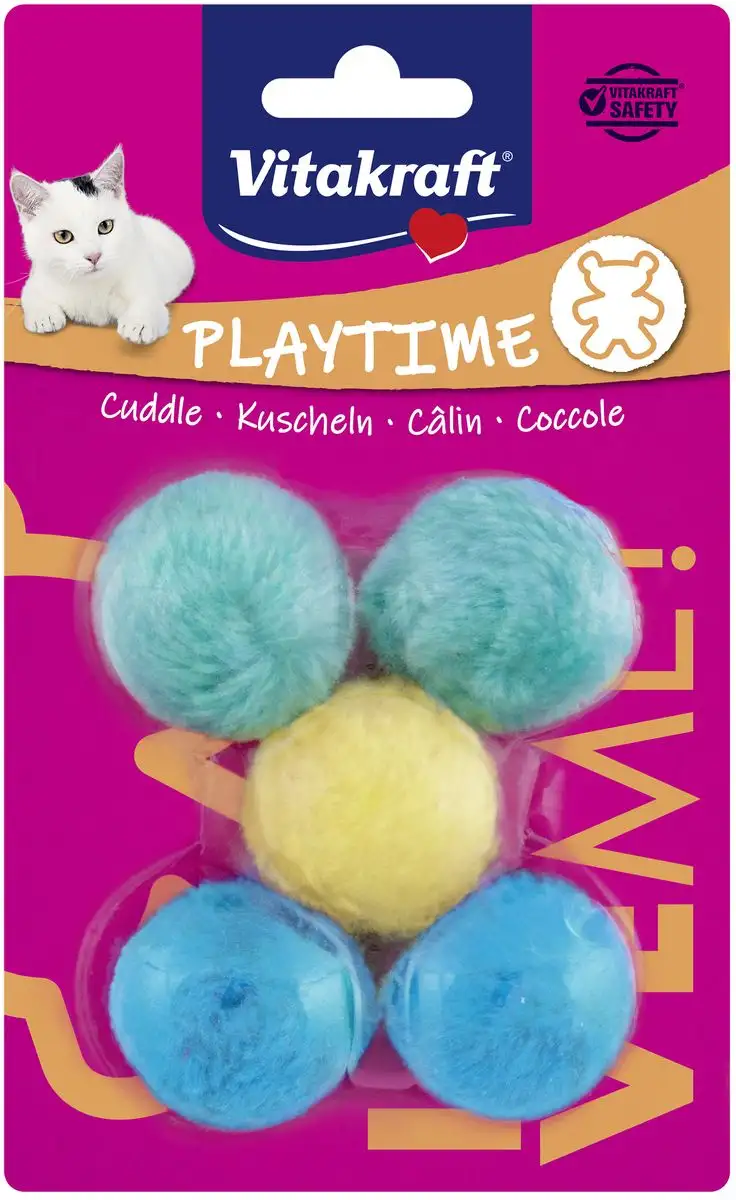 Vitakraft Plysbold med klokke - 5 stk.