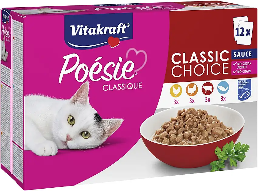 Vitakraft Poésie Classique vådmad til kat multipak, sauce - 12 stk