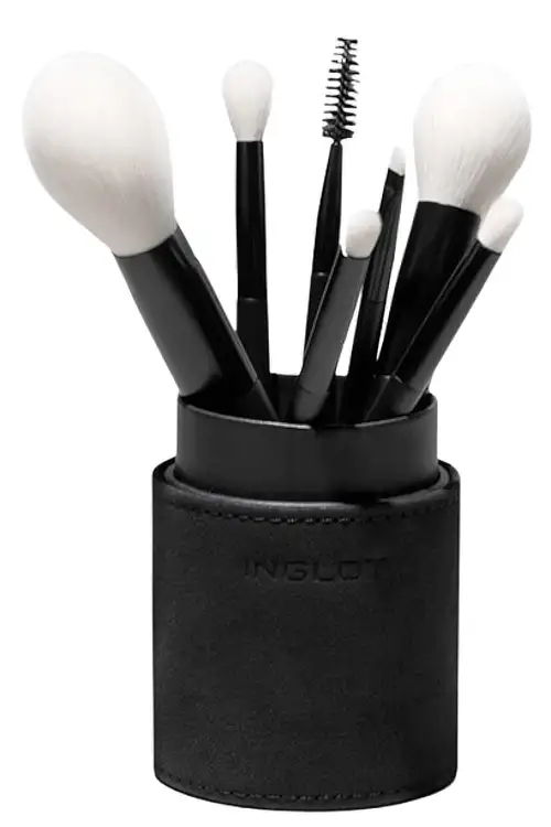 Makeup-børstesæt i sort etui, 7 stk. 89591171