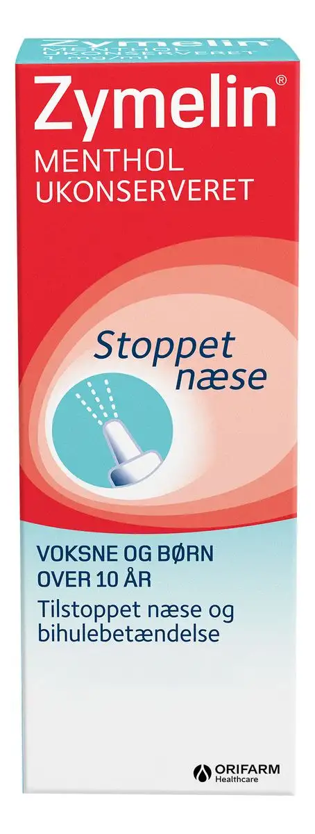 Zymelin Menthol Ukonserveret Næsespray 1 mg/ml. - 10 ml.